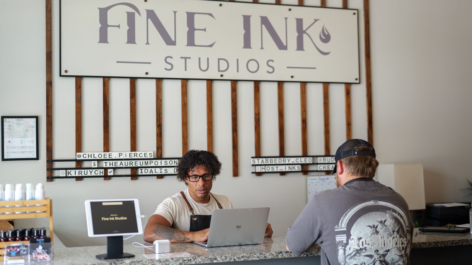 Front desk at Fine Ink Studios