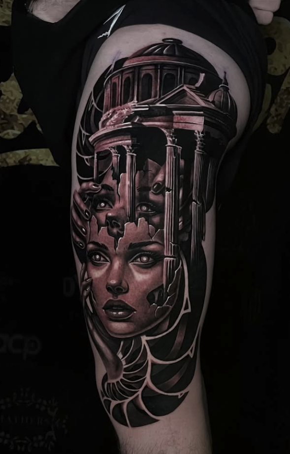 Blackwork sleeve, healed